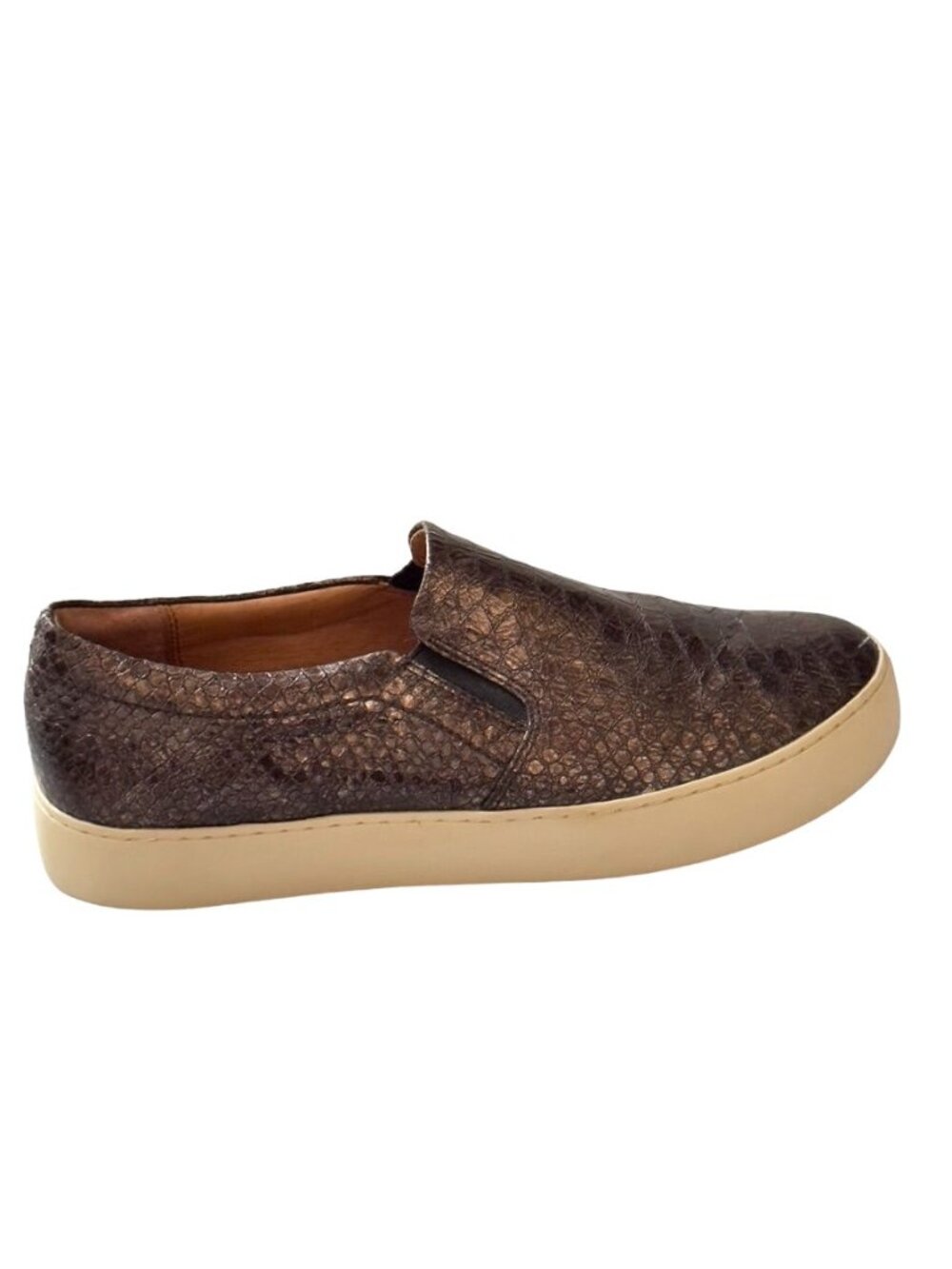 Frye Women's 8.5M Metallic Pewter Slip-On Sneakers - Picture 6 of 14